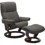 Stressless Stressless® Relaxsessel »Mayfair«, (Set, Relaxsessel mit Hocker), mit Classic Base, Gestell Braun grau
