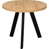 Mäusbacher Couchtisch - Asteiche - schwarz - Ø 60 cm