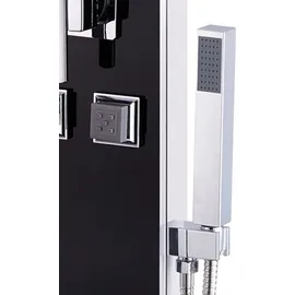 vidaXL Duschpaneel Glas 18×42,1×120 cm Schwarz
