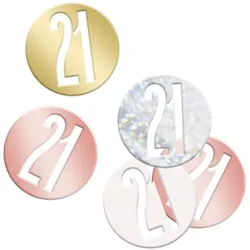 Konfetti roségold Zahl 21
