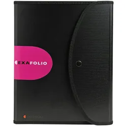 Exacompta Fächermappe Exafolio mit Notizblock und Tasche, 6 Fächer. 25,5x33cm für DIN A4 - Exactive