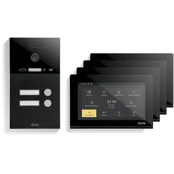 GVS - 2-Familienhaus IP Video Türsprechanlage AVS4290A - Mit 4x7 Zoll Monitor, App, HD-Kamera & Türöffner Funktion (RFID)