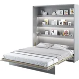 MEBLINI Schrankbett Bed Concept - Wandbett mit Lattenrost - Klappbett mit Schrank - Wandklappbett - Murphy Bed - Bettschrank - BC-13-180x200cm Vertikal - Grau Matt mit Matratze