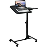 COSTWAY Laptoptisch, Bett, auf Rollen, höhen- & neigungsverstellbar, 93cm schwarz