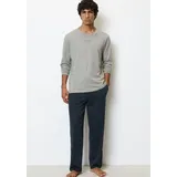 Marc O'Polo Marc O Polo Herren Schlafanzug - 2-tlg. Set, lang, Rundhalsausschnitt, Organic Cotton Grau/Dunkelblau XL