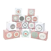 Frau Wundervoll DIY Adventskalender Vorfreude zum Befüllen,Faltschachteln 12x rosa