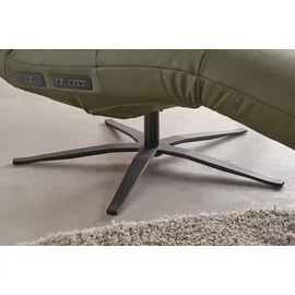 KAWOLA Relaxliege LETICIA Leder 0 x 0 x 0 cm grün mit Nackenkissen