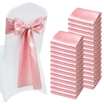 Vevor Satin-Stuhlschärpen mit Schleifen (275x17 cm) 100 Stk. Stuhlbänder zum Binden, Stuhlbänder für Hochzeiten Bankett Dekorationen Veranstaltungen Bankettstuhlbezüge, Stuhlschleifen Rosegold