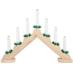 Weihnachtsleuchter, Holz Kiefer natur 7-flammig Schwibbogen