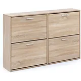 Wohnling Schuhschrank 120 x 81 x 24 cm Eiche Sonoma silber / silber