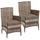 Estexo Rattan Gartensessel 55 x 59,5 x 88 cm beige-braun 2 St.