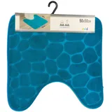LiKeKa WC-Vorleger mit Ausschnitt, Weicher Badezimmerteppich rutschfest & Maschinenwaschbar, Badteppich mit Memory Foam & Mikrofaser aus Polyester, Badvorleger 50x50 cm für die Toilette, Peacock Blue