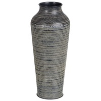 BigBuy Vase 20 x 20 x 49,5 cm schwarz Aluminium