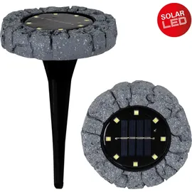 NÄVE Solarleuchte Kunststoff Ø 12 cm x 12,5 cm 3er Set grau