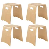Home4You Hocker 4er Set Holz 48 x 47 x 40 cm Braun