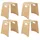 Home4You Hocker 4er Set Holz 48 x 47 x 40 cm Braun
