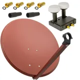 PremiumX 80cm Stahl ziegelrot + Twin Monoblock M