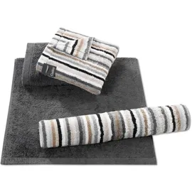 CAWÖ Life Style Streifen 7048 Gästehandtuch 30 x 50 cm kiesel
