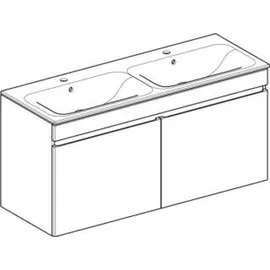 Geberit Renova Plan Set mit Doppelwaschtisch u. Unterschrank, 2 Auszüge, 501918011,