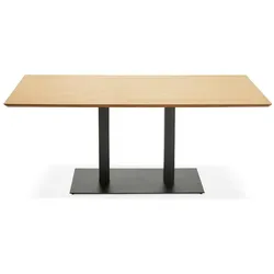 Kadima Design Designer-Tisch – Stabile Metallstruktur, Holzplatte in Naturholz, 180 x 90 cm, Multifunktional