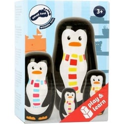 Small foot 10619 - Matrjoschka Pinguin-Familie, 4-teilig, Holz, 10cm