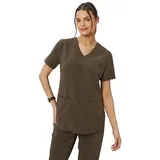 MEDHOODIE Damen-Kasack Grace für den Arzt- und Pflegebereich - Schlupfkasack modern & bequem mit DREI praktischen Taschen - Medizinische Berufsbekleidung (Olive Night, S) - S