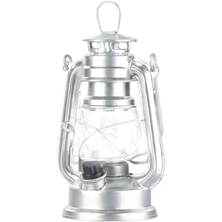 Lunartec Kleine Sturmlampe: Ultra helle Mini-LED-Sturmlampe, Batterie, 200lm, 3W, 8000 K, silbern