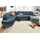 DOMO collection Wohnlandschaft DOMO COLLECTION "ELVA 293x180x84 cm, elegante Rückensteppung, U-Form", grau (dunkelgrau, petrol), B:293cm H:84cm T:180cm, (geprägte) Luxus-Microfaser (100% Polyester);Kunstleder SOFTLUX / Struktur (100% Polyester);Microfaser PRIMABELLE
