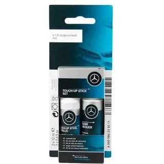 Mercedes-Benz Lackstift-Set Bergkristallweiß-Metallic (12 ml Lack / 12 ml Klarla