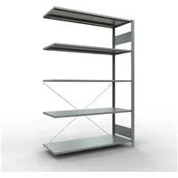 Schulte Lagertechnik Anbauregal Metall 200x130x50 cm grau 5 Böden