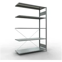 Schulte Lagertechnik Anbauregal Metall 200x130x50 cm grau 5 Böden