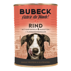 Bubeck | mit Rind, Kartoffeln, Karotten & Flohsamenschalen | 6x400g Hundefutter