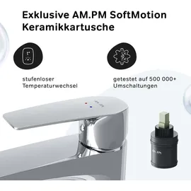 AM PM Waschtischarmatur Hoch, Wasserhahn Bad Waschbecken Armatur Einhebelmischer Badarmatur, Mischbatterie für Badezimmer, Aufsatzwaschbecken