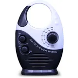 Wasserdichtes Duschradio, Tragbares Mini-am-fm-duschradio Mit Einstellbarer Lautstärke, Radio Mit Griff Oben, Geeignet Für Dusche/nachttisch/garage, Schwarz