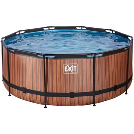EXIT TOYS Wood Pool Set 360 x 122 cm inkl. Filterpumpe