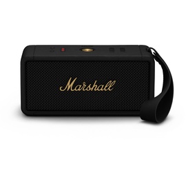 Marshall Middleton Bluetooth Lautsprecher Black – Brass, wasserfest IP67 Schwarz