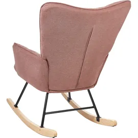 Beliani Schaukelsessel OULU Stoff 78 x 113 x 93 cm Rosa gepolstert