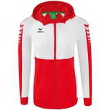 Erima Six Wings Trainingsjacke mit Kapuze, rot/weiß, 40