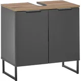 BASIC by Balculina Waschbeckenunterschrank Denver 60 x 60 x 35 cm Schwarz Matt
