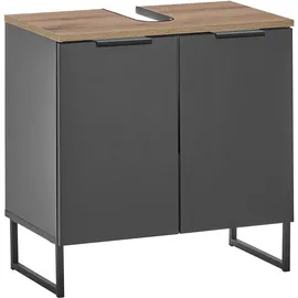 BASIC by Balculina Waschbeckenunterschrank Denver 60 x 60 x 35 cm Schwarz Matt