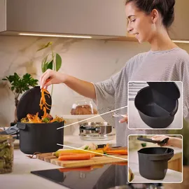 Skaza Exceeding Expectations Behälter für Küchenabfälle, formschöner Komposteimer, Biomüll-Eimer, schwarz