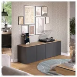 Vicco Wohnwand Wido, Anthrazit 2 Teile