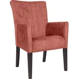 Armlehnstuhl HOME AFFAIRE "King", rot (rostrot, buche wenge), B:60cm H:92cm T:65cm, Massivholz, Polyester, Stühle, Armlehnstuhl, Esszimmerstuhl, Beingestell Massivholz Eiche oder Buche wengefarben