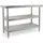 Wiltec Edelstahl Tisch Arbeitstisch Edelstahltisch mit 2 Ablagen 120x60x85cm für Gastro Küche Werkstatt Garten Keller mit höhenverstellbare Füßen