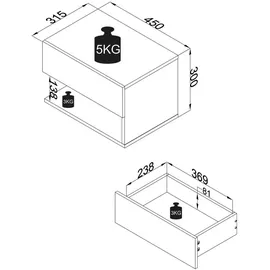 VCM Wandschublade 45x32x30cm