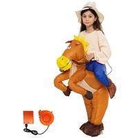 AirSuit® Aufblasbares Cowboy-Kostüm für Kinder | Größe 90 bis 120cm | Kostüm für die Kostümparty | Aus strapazierfähigem Polyester - angenehm zu tragen | Inklusive Aufblassystem | OriginalCup®