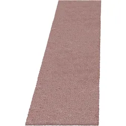 Teppich Hochflor Shaggy Uni Style Polypropylen Wohnzimmer Rosa Läufer 80x250 | Kadima Design