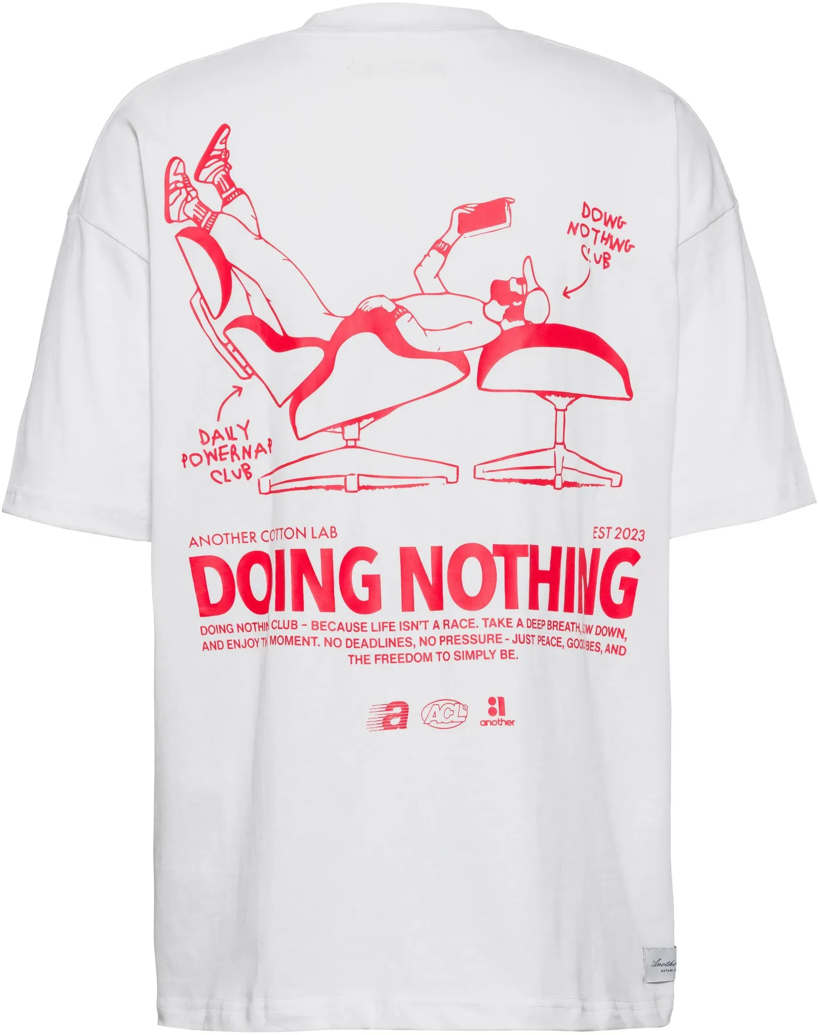 Another Cotton Lab Doing Nothing T-Shirt in white, Größe S - weiß