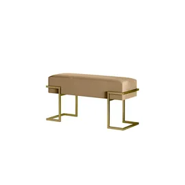 Möbel Kraft Polsterbank Beige 80 x 42 x 34 cm