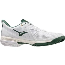 MIZUNO Herren Tennisoutdoorschuhe WAVE EXCEED TOUR, White/Pineneedle/Papyrus, 44